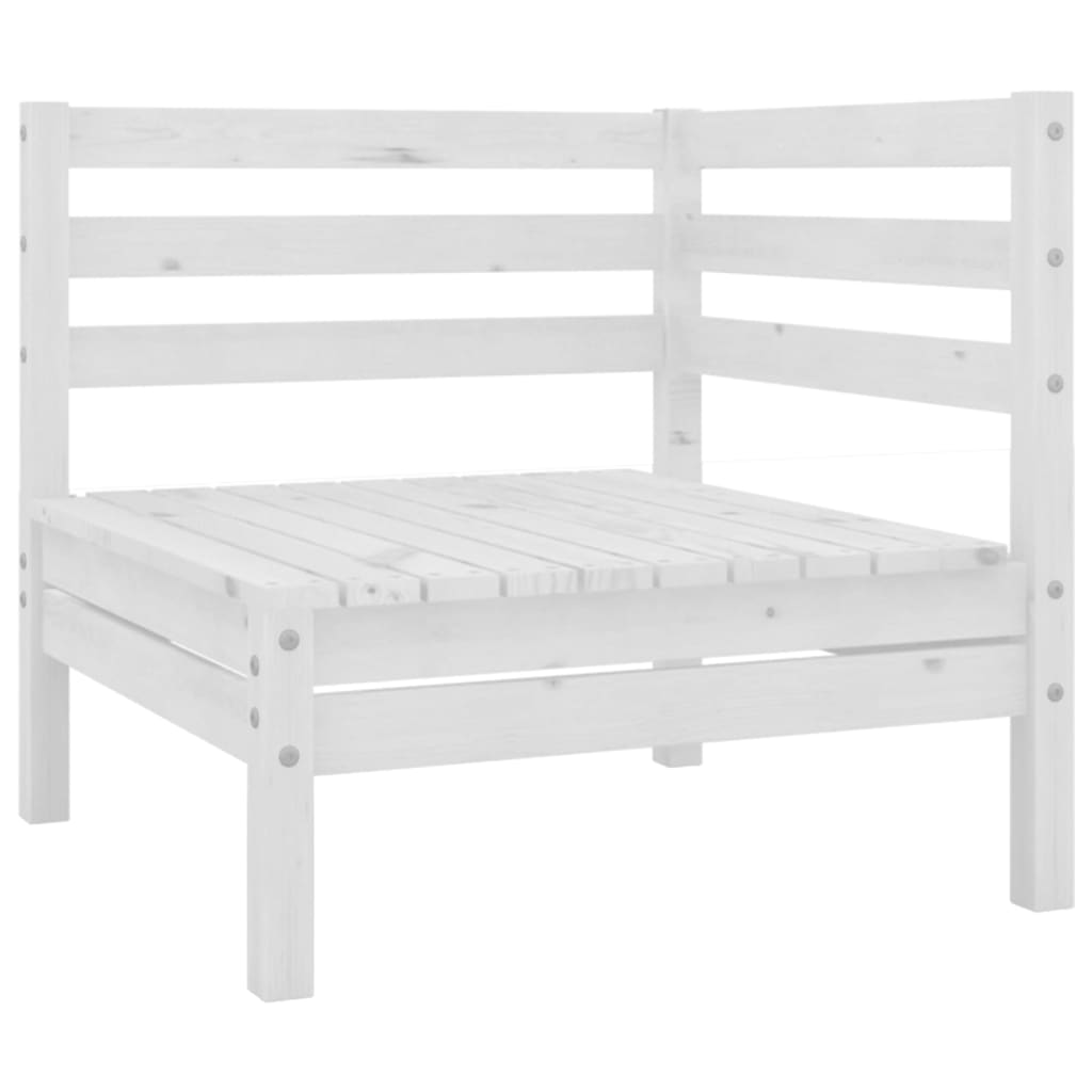 6-tlg. Garten-Lounge-Set Weiss Massivholz Kiefer